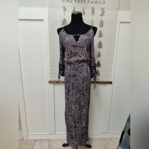 American Eagle Paisley Cold Shoulder Maxi Dress - Size M